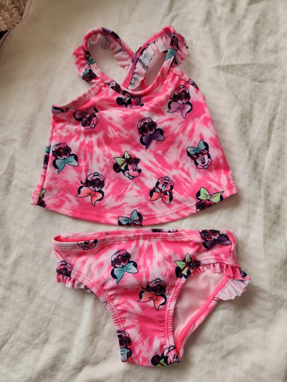 Disney Pink Tie-Dye Minnie Mouse Two-Piece Swim Set